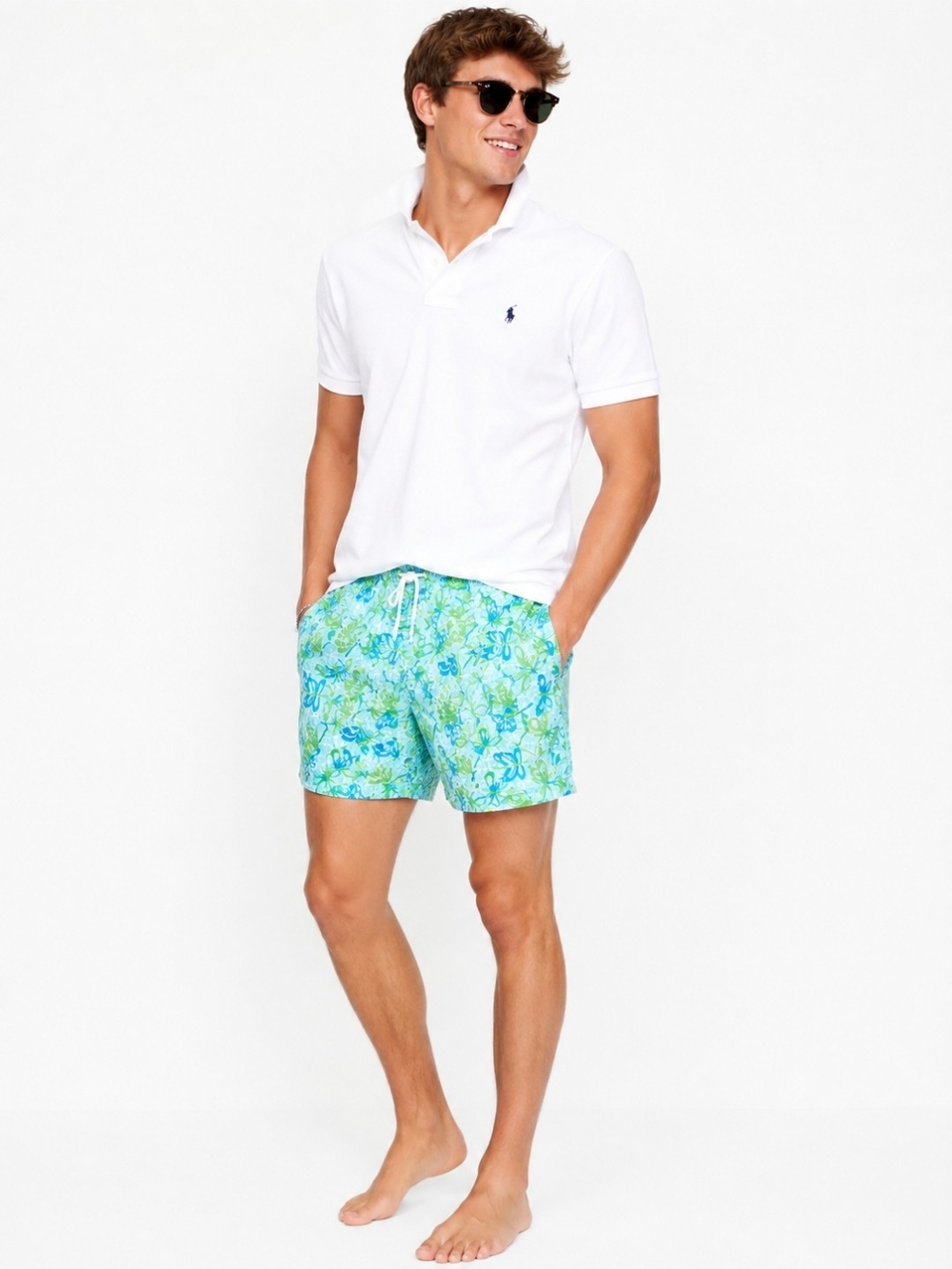 Lilly Pulitzer Men's Swim Trunks Medium Blue Green Dragonfly Print Resort Preppy
